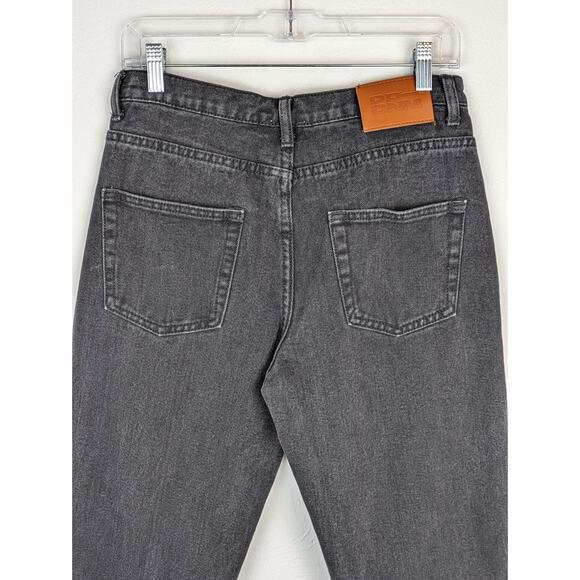 Princess Polly Jeans Denim Ripped Distressed Straight Button Fly Black Size 8 - Picture 8 of 14